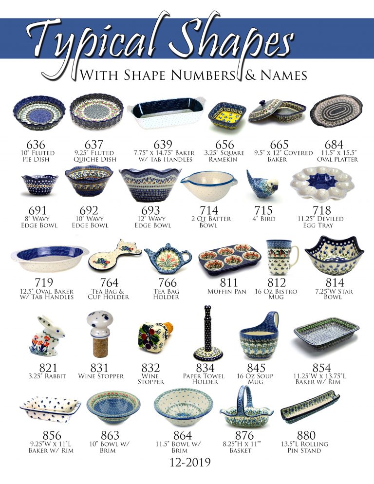 Pottery Shapes Gettysburg Polish Pottery
